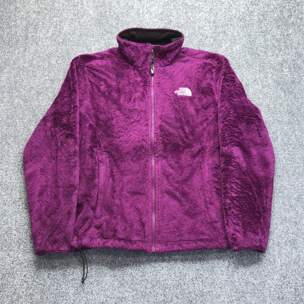 The North Face Jacket Womens Large Purple Soft Fuzzy High Pile Fleece Full Zip